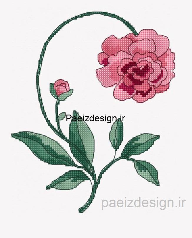 پترن شماره دوزی گل بابونه